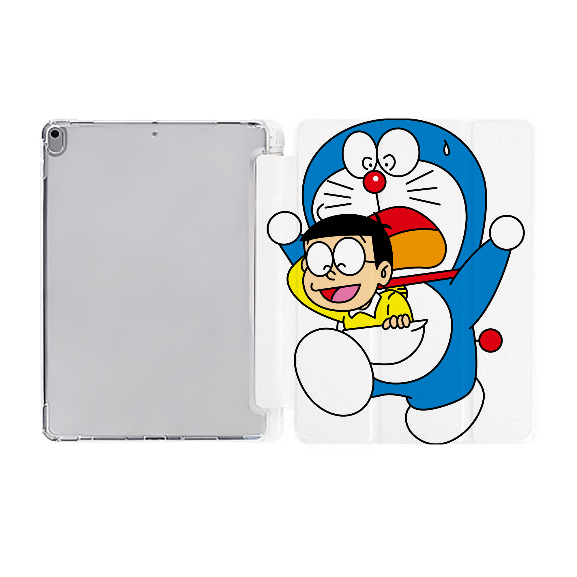 （画像用） ドラえもん Doraemon IPad ケース ペン収納付き 三つ折りスタンド PUレザー×シリコン 対応機種9.5/10.5/10.9インチ